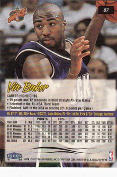 1997-98 Ultra #87 Vin Baker Back