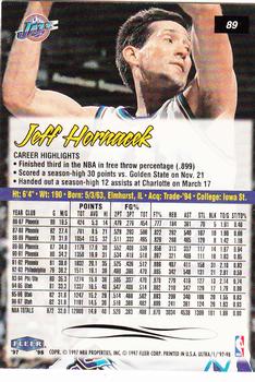 1997-98 Ultra #89 Jeff Hornacek Back