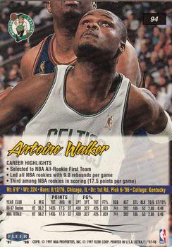 1997-98 Ultra #94 Antoine Walker Back