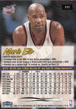 1997-98 Ultra #111 Mario Elie Back