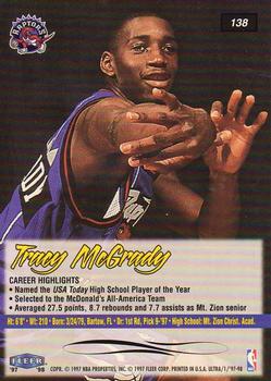 1997-98 Ultra #138 Tracy McGrady Back