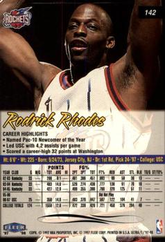 1997-98 Ultra #142 Rodrick Rhodes Back