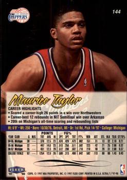 1997-98 Ultra #144 Maurice Taylor Back