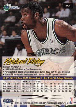 1997-98 Ultra #155 Michael Finley Back