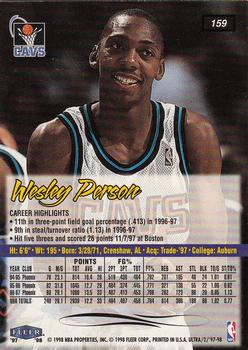 1997-98 Ultra #159 Wesley Person Back