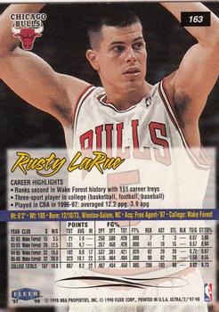 1997-98 Ultra #163 Rusty LaRue Back