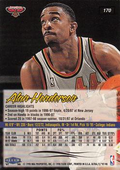 1997-98 Ultra #170 Alan Henderson Back