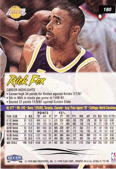 1997-98 Ultra #180 Rick Fox Back