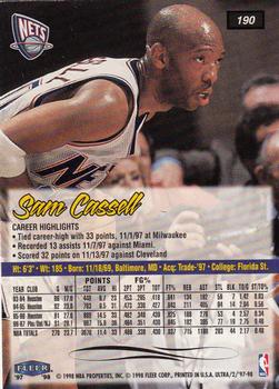 1997-98 Ultra #190 Sam Cassell Back