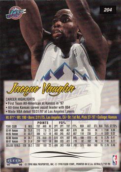1997-98 Ultra #204 Jacque Vaughn Back