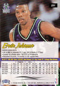 1997-98 Ultra #231 Ervin Johnson Back