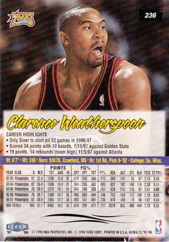 1997-98 Ultra #236 Clarence Weatherspoon Back