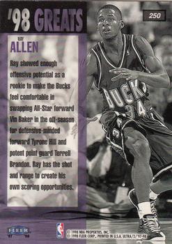 1997-98 Ultra #250 Ray Allen Back