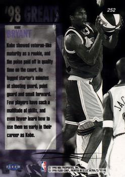 1997-98 Ultra #252 Kobe Bryant Back