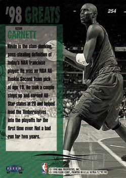 1997-98 Ultra #254 Kevin Garnett Back