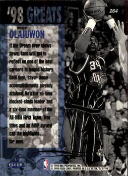 1997-98 Ultra #264 Hakeem Olajuwon Back
