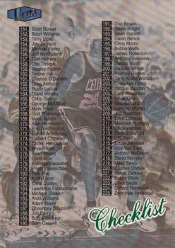 1997-98 Ultra #274 Checklist: 151-275 and Inserts Front