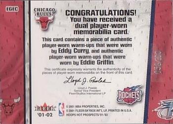 2001-02 Hoops Hot Prospects - Hoops Hot Tandems #EGEC Eddie Griffin / Eddy Curry Back