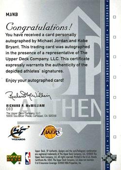 2001-02 SP Authentic - SP Dual Signatures #MJ/KB Michael Jordan / Kobe Bryant Back