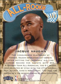1997-98 Ultra - All-Rookie #12 AR Jacque Vaughn Back