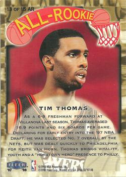 1997-98 Ultra - All-Rookie #13 AR Tim Thomas Back