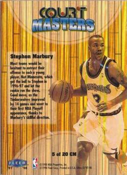 1997-98 Ultra - Court Masters #5 CM Stephon Marbury Back
