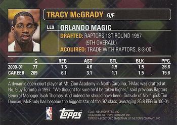 2001-02 Topps - Lottery Legends #LL9 Tracy McGrady Back