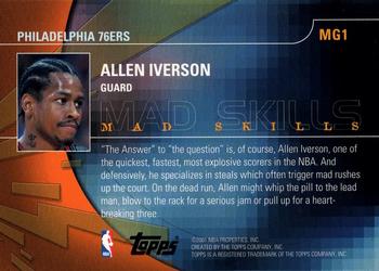 2001-02 Topps - Mad Game #MG1 Allen Iverson Back