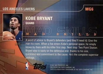 2001-02 Topps - Mad Game #MG6 Kobe Bryant Back