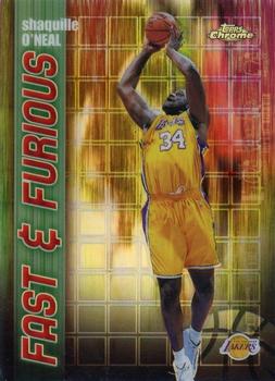 2001-02 Topps Chrome - Fast and Furious Refractors #FF08 Shaquille O'Neal Front