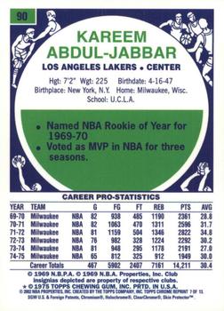 2001-02 Topps Chrome - Kareem Abdul-Jabbar Reprints #7 Kareem Abdul-Jabbar Back