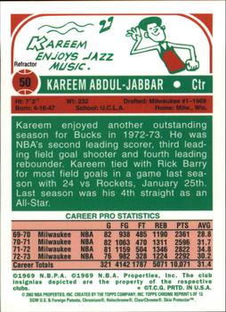 2001-02 Topps Chrome Kareem Abdul-Jabbar Reprints #13 Kareem Abdul-Jabbar NM-MT 