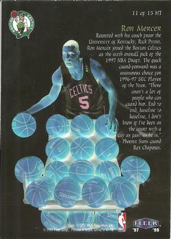 1997-98 Ultra - Heir to the Throne #11 HT Ron Mercer Back
