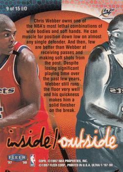 1997-98 Ultra - Inside/Outside #9 I/O Chris Webber Back