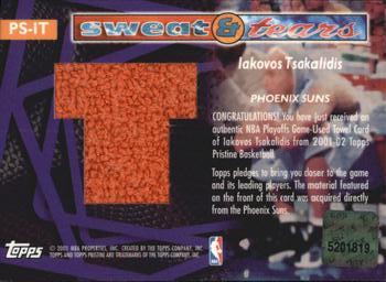 2001-02 Topps Pristine - Sweat and Tears #PS-IT Iakovos Tsakalidis Back