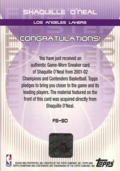 2001-02 Topps TCC - First Step #FS-SO Shaquille O'Neal Back