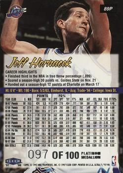 1997-98 Ultra - Platinum Medallion #89P Jeff Hornacek Back