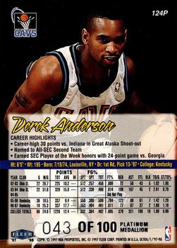 1997-98 Ultra - Platinum Medallion #124P Derek Anderson Back