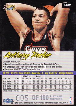 1997-98 Ultra - Platinum Medallion #140P Anthony Parker Back