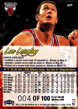 1997-98 Ultra - Platinum Medallion #32P Luc Longley Back