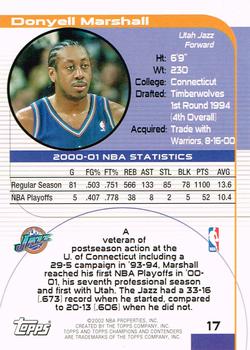 2001-02 Topps TCC - Red #17 Donyell Marshall Back