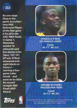 2001-02 Topps TCC - Setting the Stage #SS3 Shaquille O'Neal / Dikembe Mutombo Back