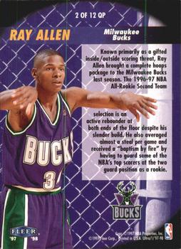 1997-98 Ultra - Quick Picks #2 QP Ray Allen Back
