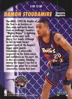 1997-98 Ultra - Quick Picks #3 QP Damon Stoudamire Back