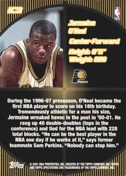 2001-02 Topps Xpectations - In The Center #IC3 Jermaine O'Neal Back