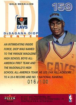 2001-02 Ultra - Gold Medallion #159 DeSagana Diop Back