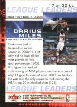 2001-02 Ultra - League Leaders #17 LL Darius Miles Back