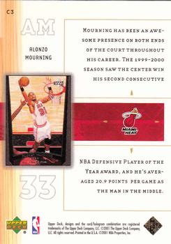 2001-02 Upper Deck - UD Class #C3 Alonzo Mourning Back