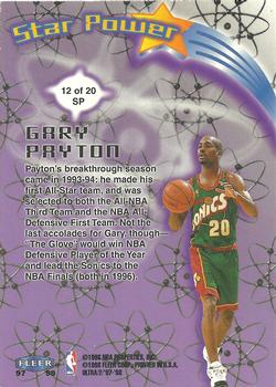 1997-98 Ultra - Star Power #12 SP Gary Payton Back