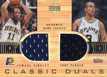 2001-02 Upper Deck - Classic Duals Jerseys #JT/TP Jamaal Tinsley / Tony Parker Front